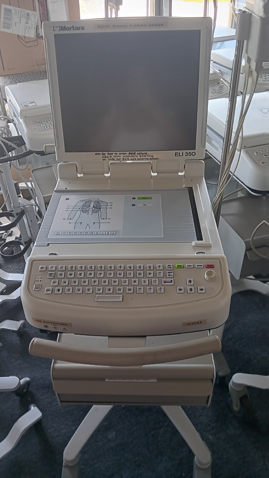 Mortara Eli 350 EKG/ECG Machine with Cart