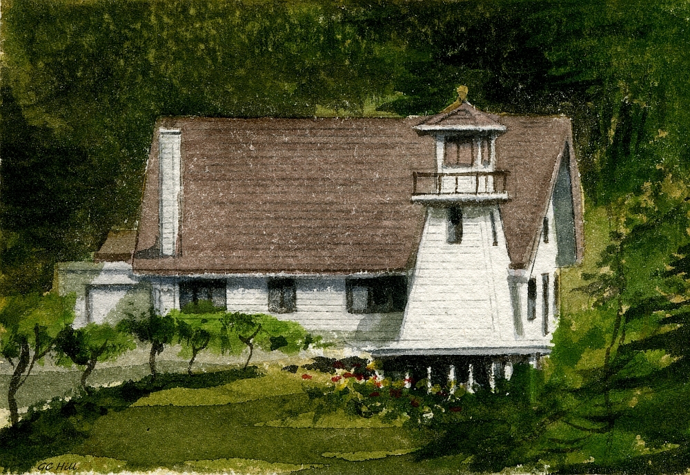 Cleft of the Rock Lighthouse Cape Perpetua, Oregon. Watercolor Notecards
