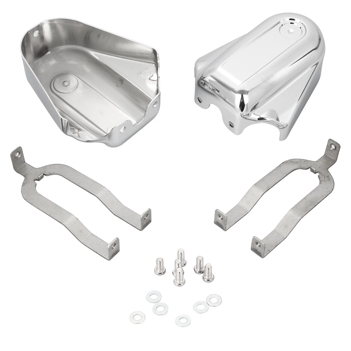 Pair Rear Axle Covers Swingarm Cap Chrome Bar Shield for Harley Softail 2008-19