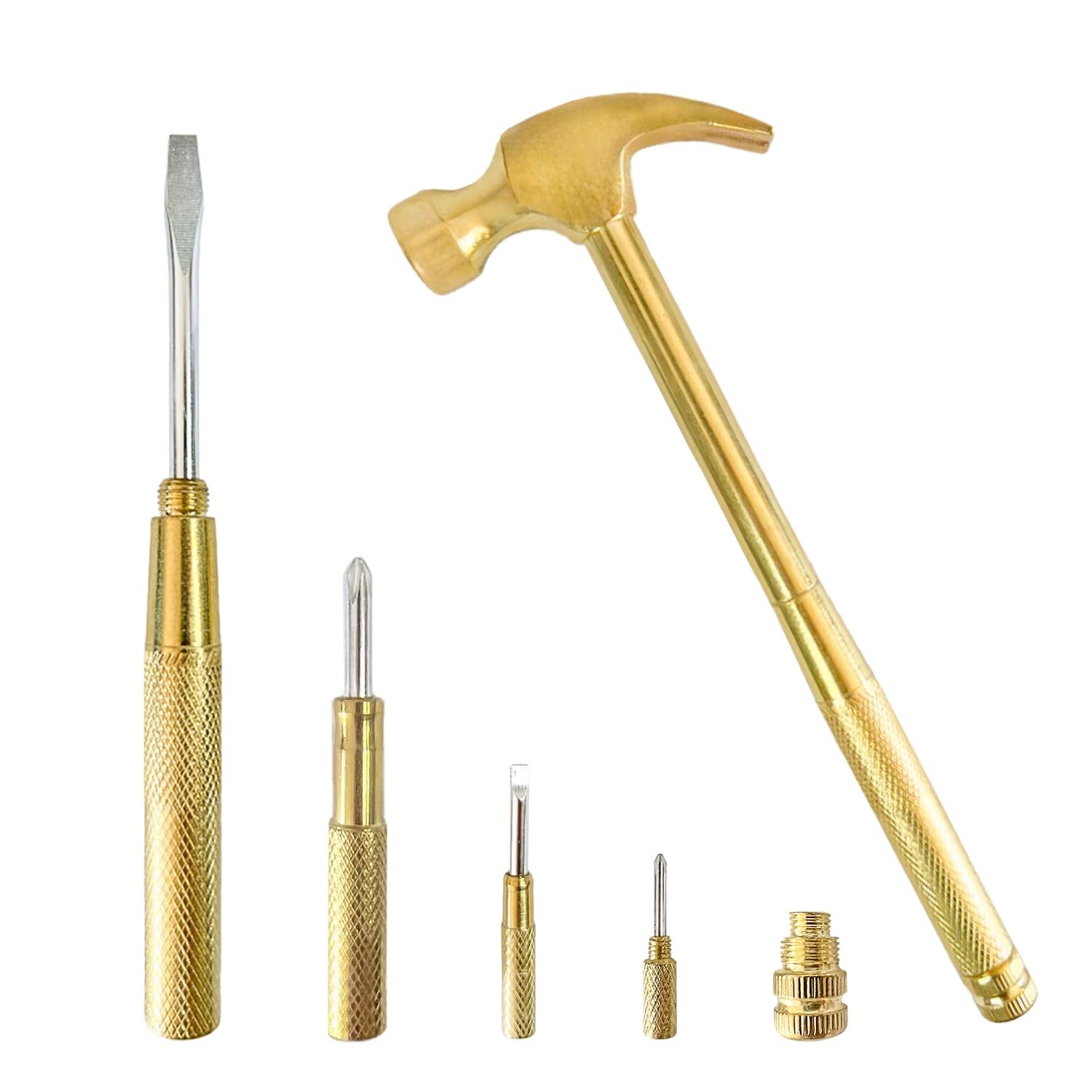 Small Metal Hammer & Screwdriver, 6 in 1 Multitool Hammer Set Screwdriver Too...