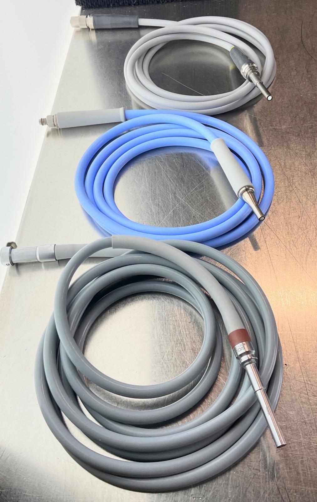 Lot of 3 each Endoscope Fiber Optic Light Cables