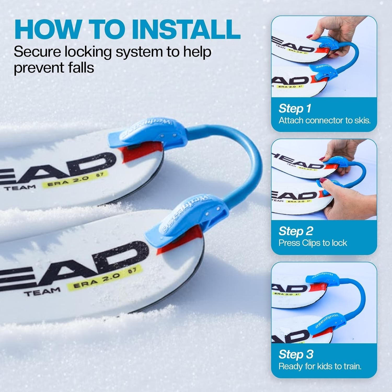 Wedgease Ski Tip Connector Learn to Ski Teaches Speed Control Making a Wedge