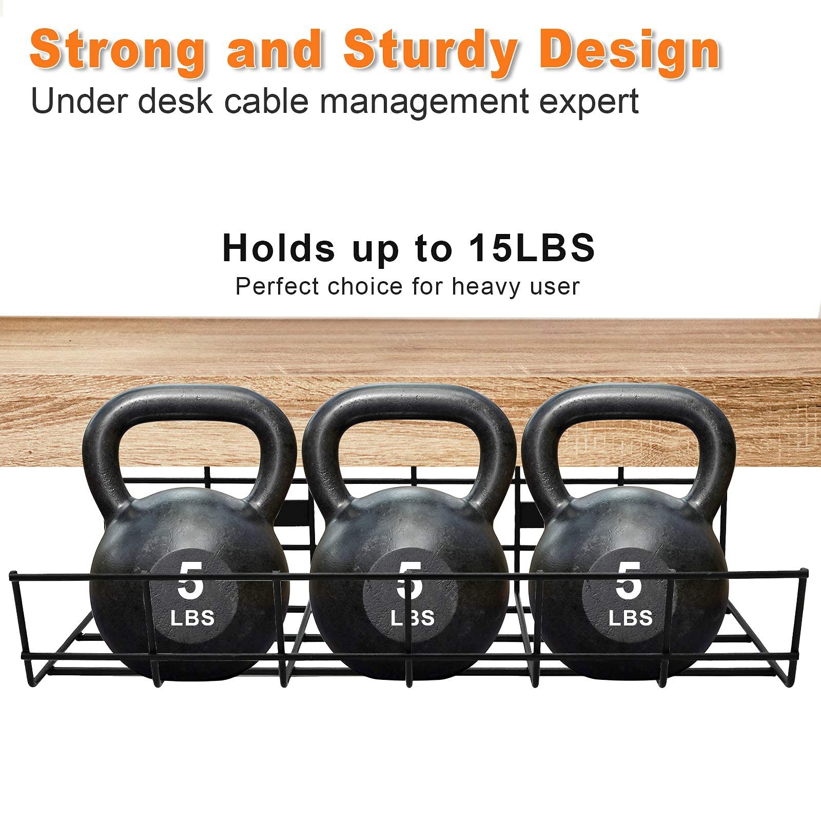 COYACOOL Under Desk Cable Management- 2 Pack Cord Organizer. Black*2Pack