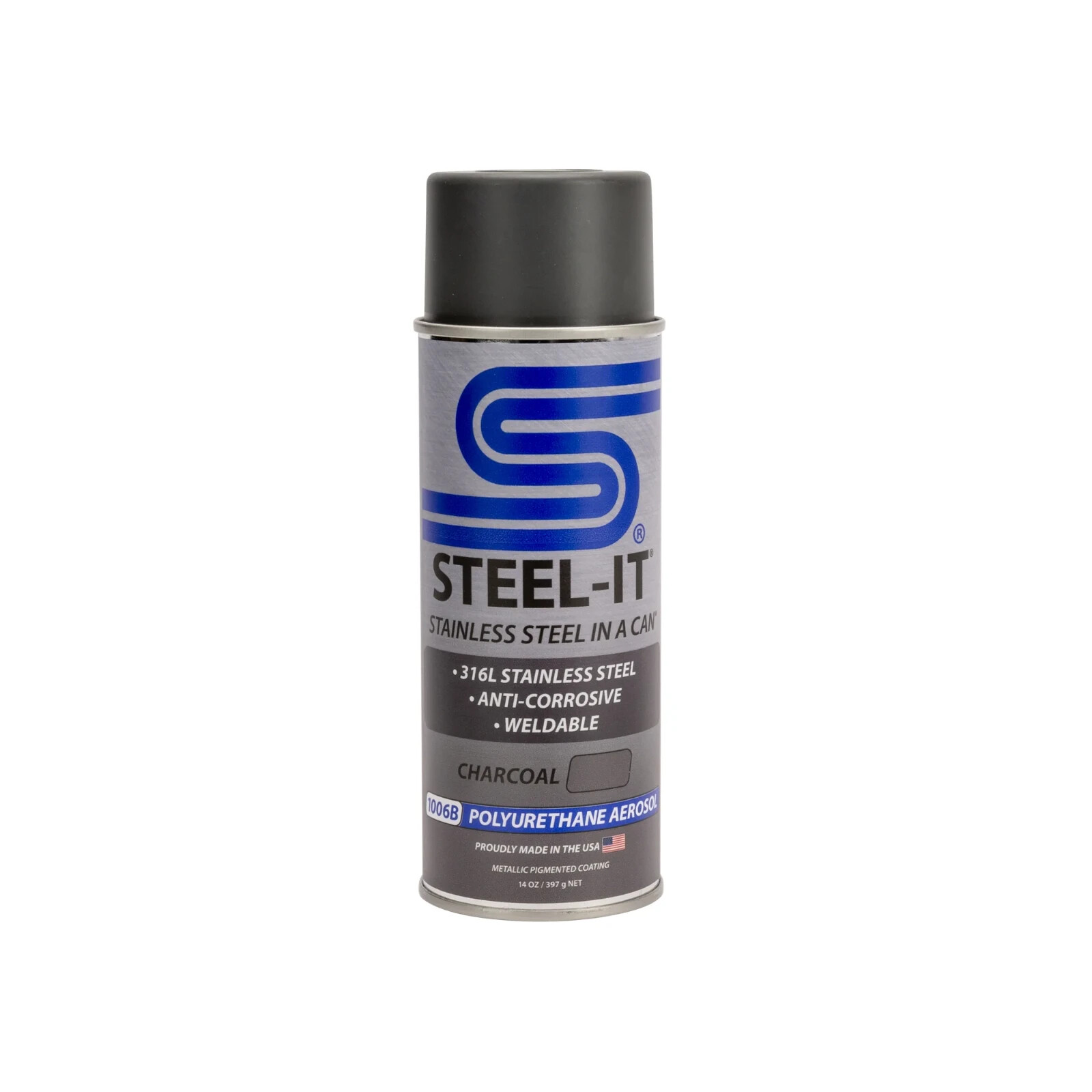 STEEL-IT 1006B Polyurethane Protective Spray 14oz Can - Charcoal - 2 Pack