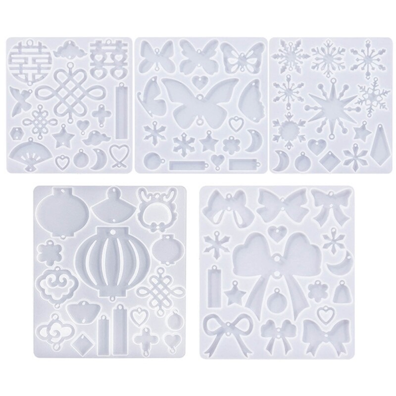 Silicone Earrings Mold Handmade Chinese Ornament Pendant Keychain Molds DIY