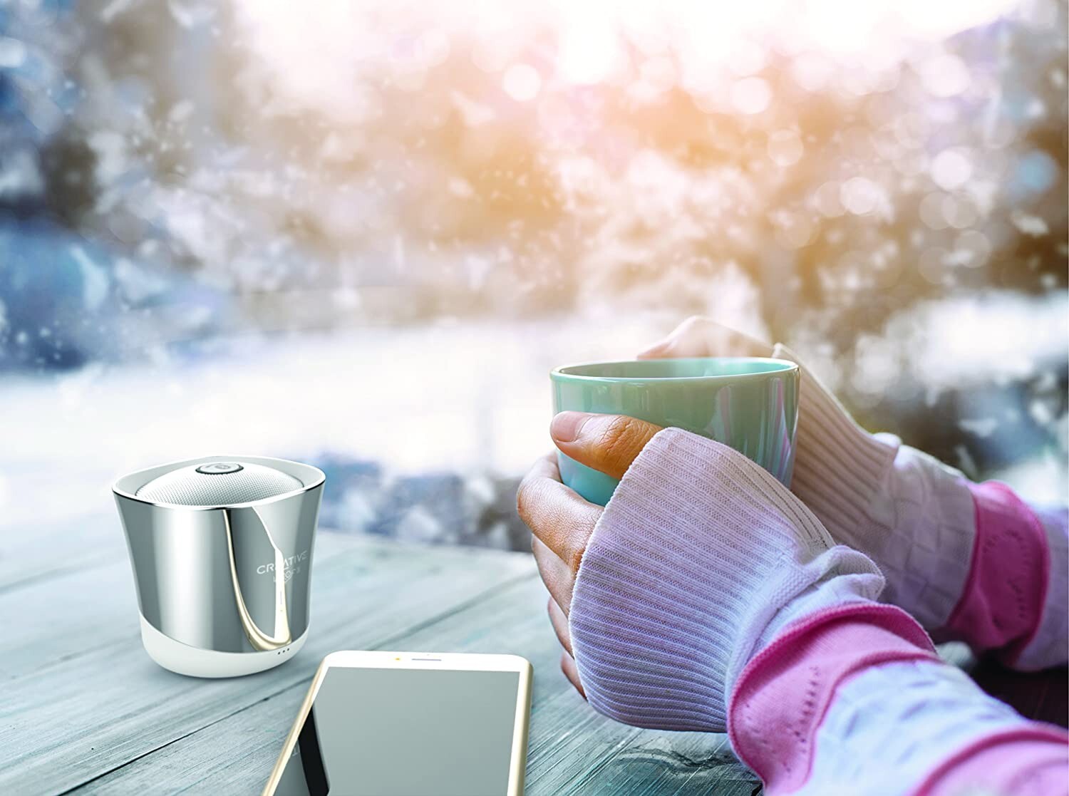 Creative Speaker Woof 3 Winter Silver Portable Bluetooth Wireless Speaker