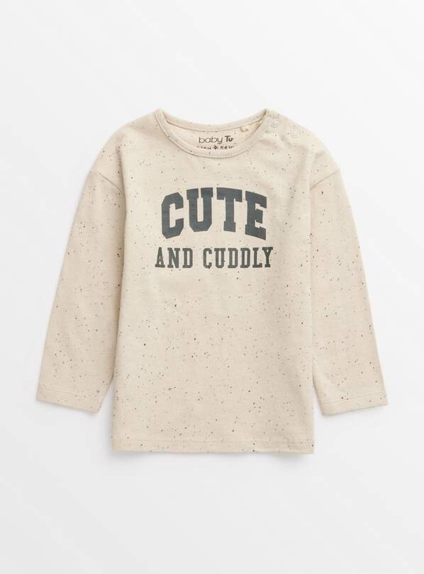 New Baby TU Kids Cream mono cool Cute and Cuddly Top Long-sleeved T-shirt 18-24M