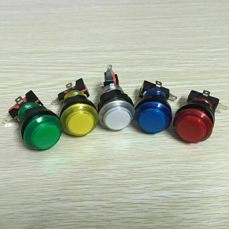 5 X pcs Arcade Game LED Buttons DC 5V 12v Illuminated With Microswitch MIX COLOR