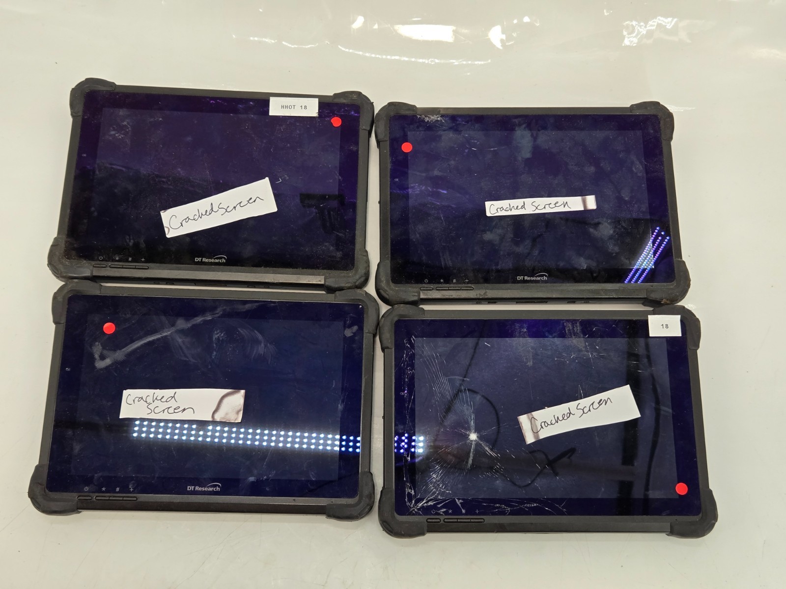 Lot of 4 DT Research Rugged DT301 Mobile Tablets For Parts/ Non Working