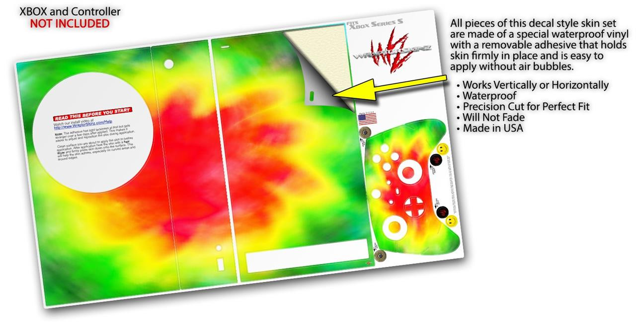 Skin Wrap for XBOX Series S Console Controller Tie Dye