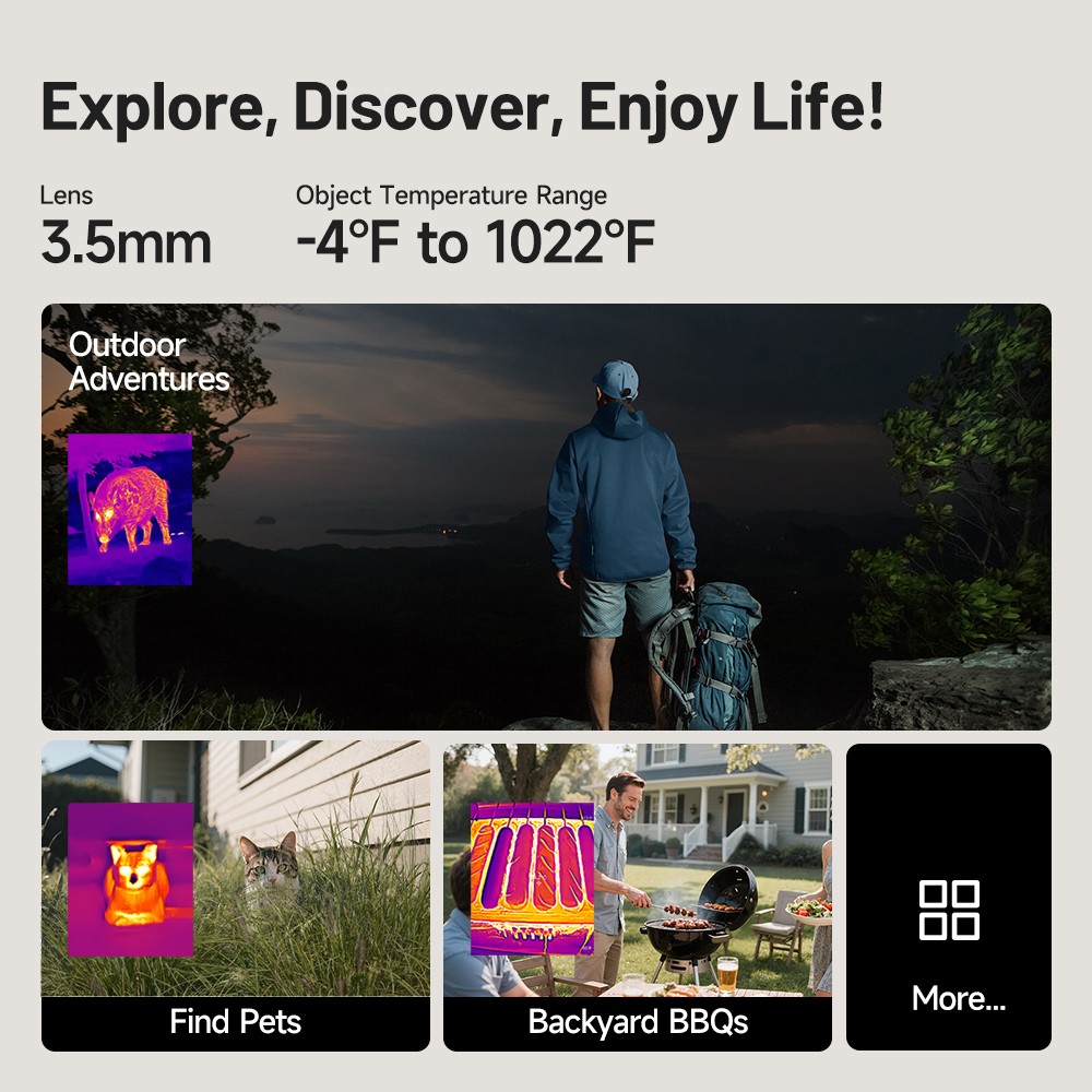 TOPDON 256*192 IR High Resolution Thermal Imaging Camera for iOS Android Type-C