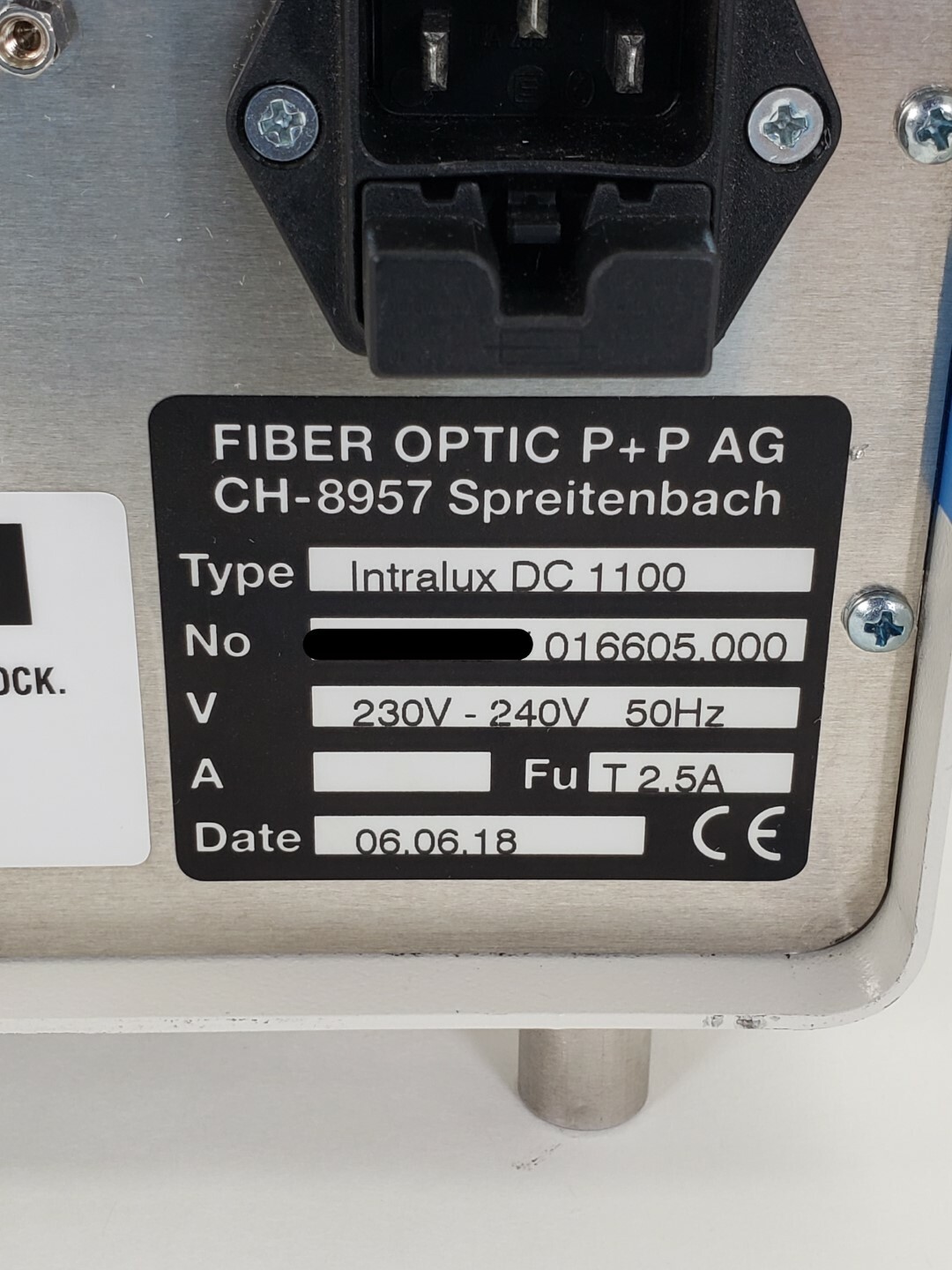 Volpi Intralux DC-1100 Fiber Optic Illuminator Light Source MPN 230V-240V