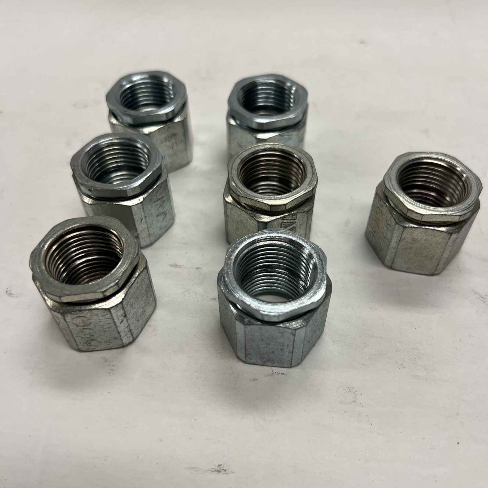 (7) Appleton EC-50 3 Piece Unions, 1/2" Steel Couplings, New