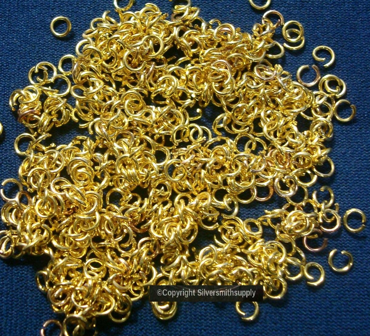 4mm Gold plated medium gauge open 19ga jump rings 500pcs jewelry findings FPJ037