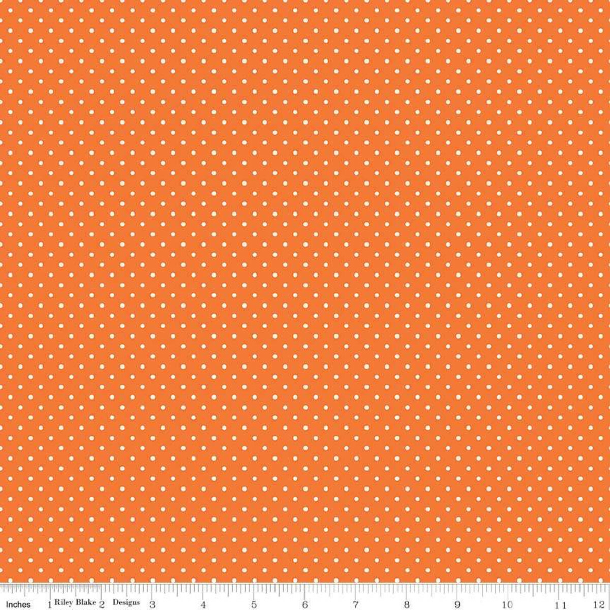 1/4 Yard 9”x42” Riley Blake Swiss Dot (Printed) Orange Cotton Quilting Fabric