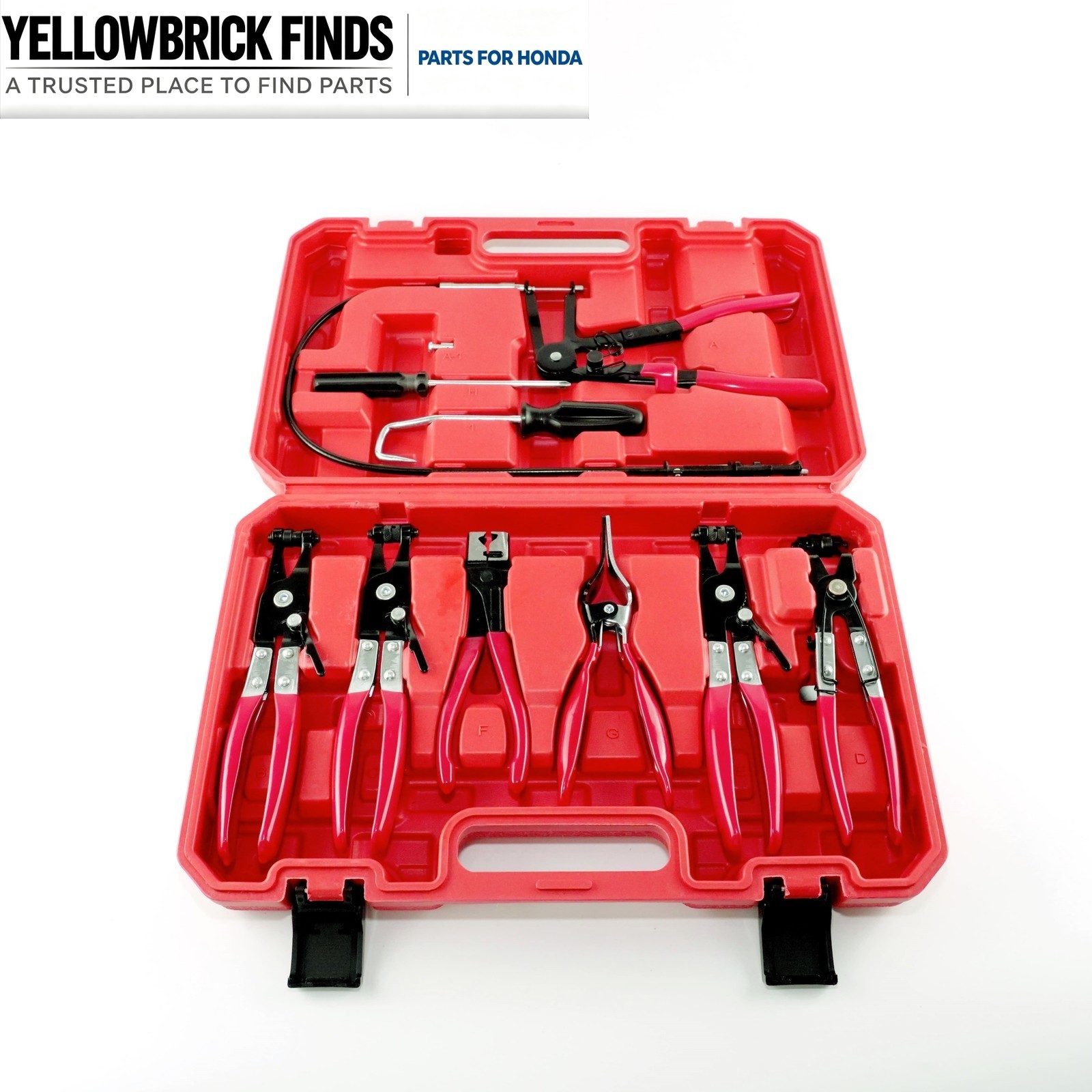 10Pc Hose Clamp Clip Remover Pliers Wire Long Reach Kit Fuel Oil Water Hose Tool