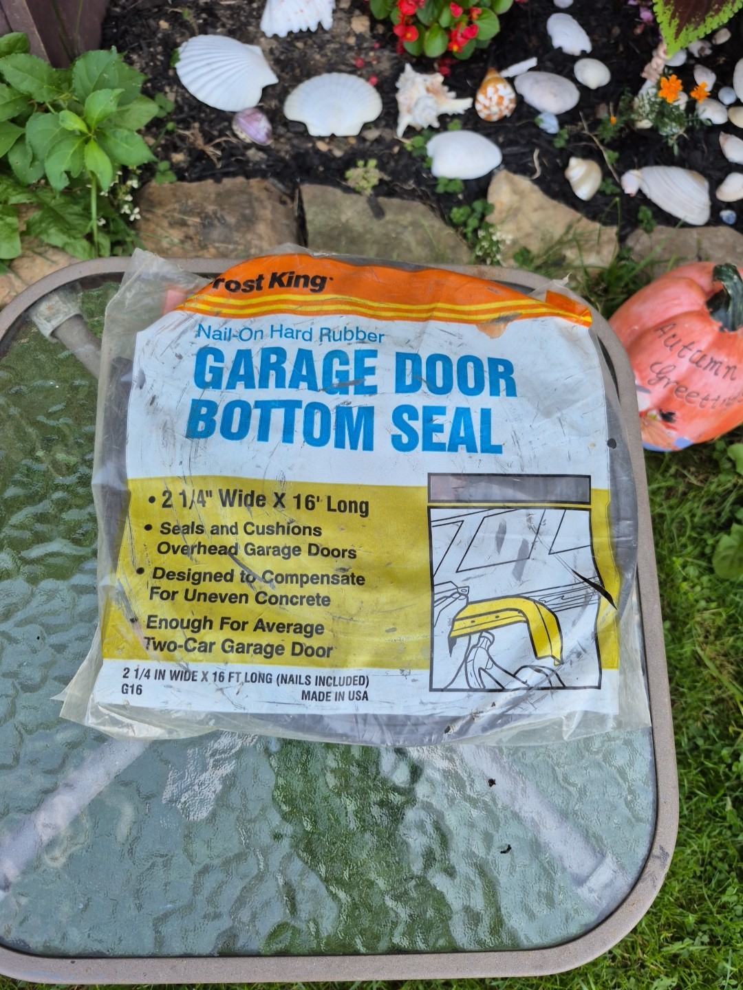Frost King Garage Door Bottom Seal 2 1/4 x 16' Nail On Hard Rubber USA Made