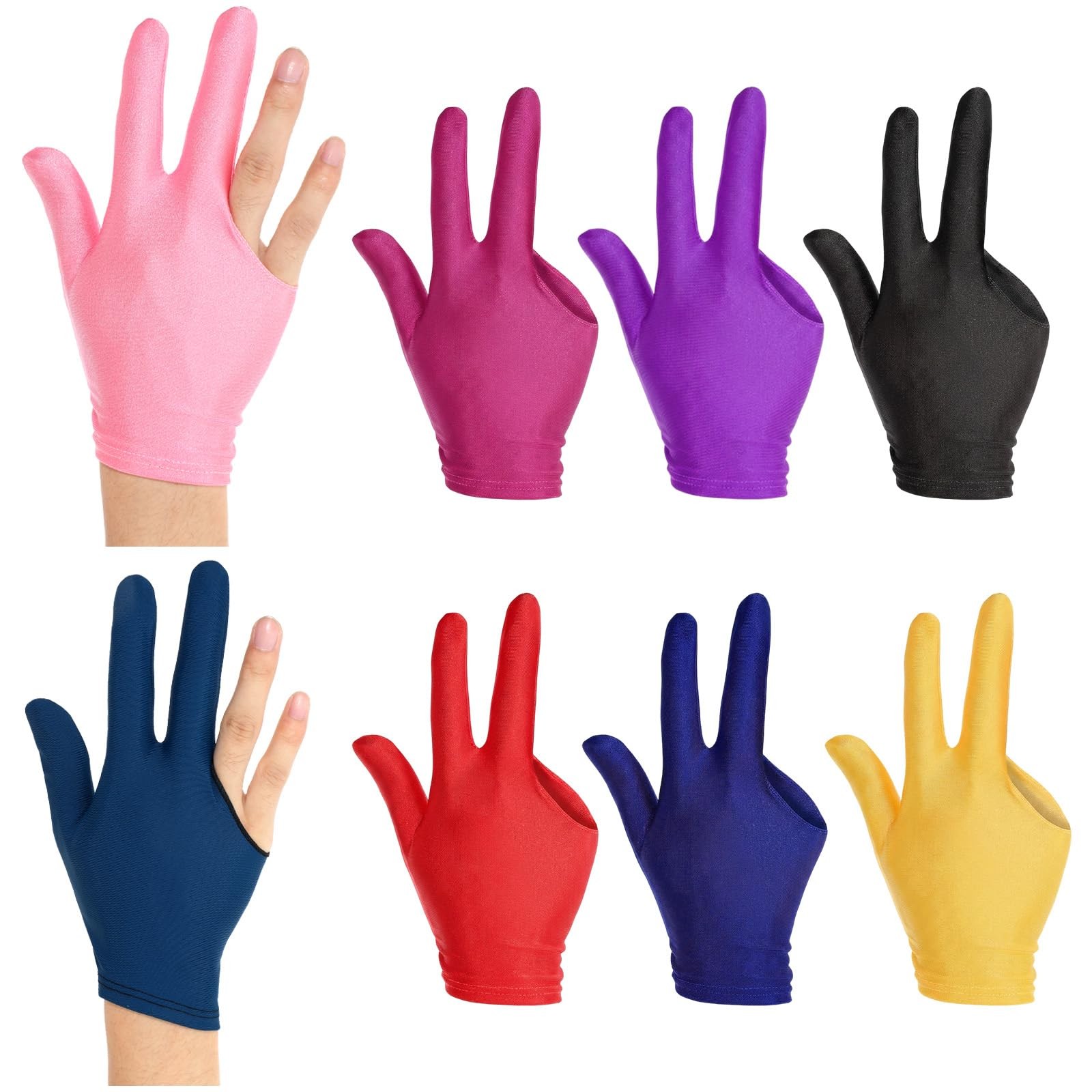 Breathable Billiards Pool 3 Fingers Cue Gloves for Women & Men Left, Right Hand