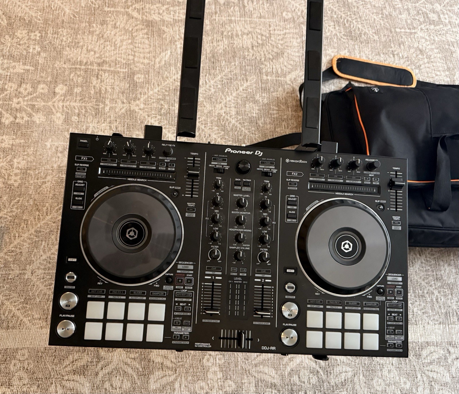 Pioneer DDJ-RR Controller + LEFOR·Z Soft Travel Case + Pyle Laptop Stand