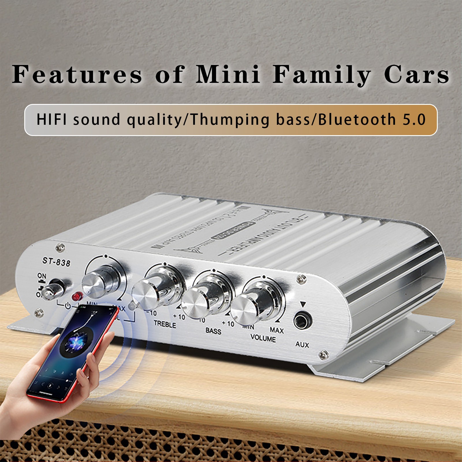 2.1 Bluetooth Stereo Hifi Car Home Car Audio Amplifier AMP Sound Speaker EDR