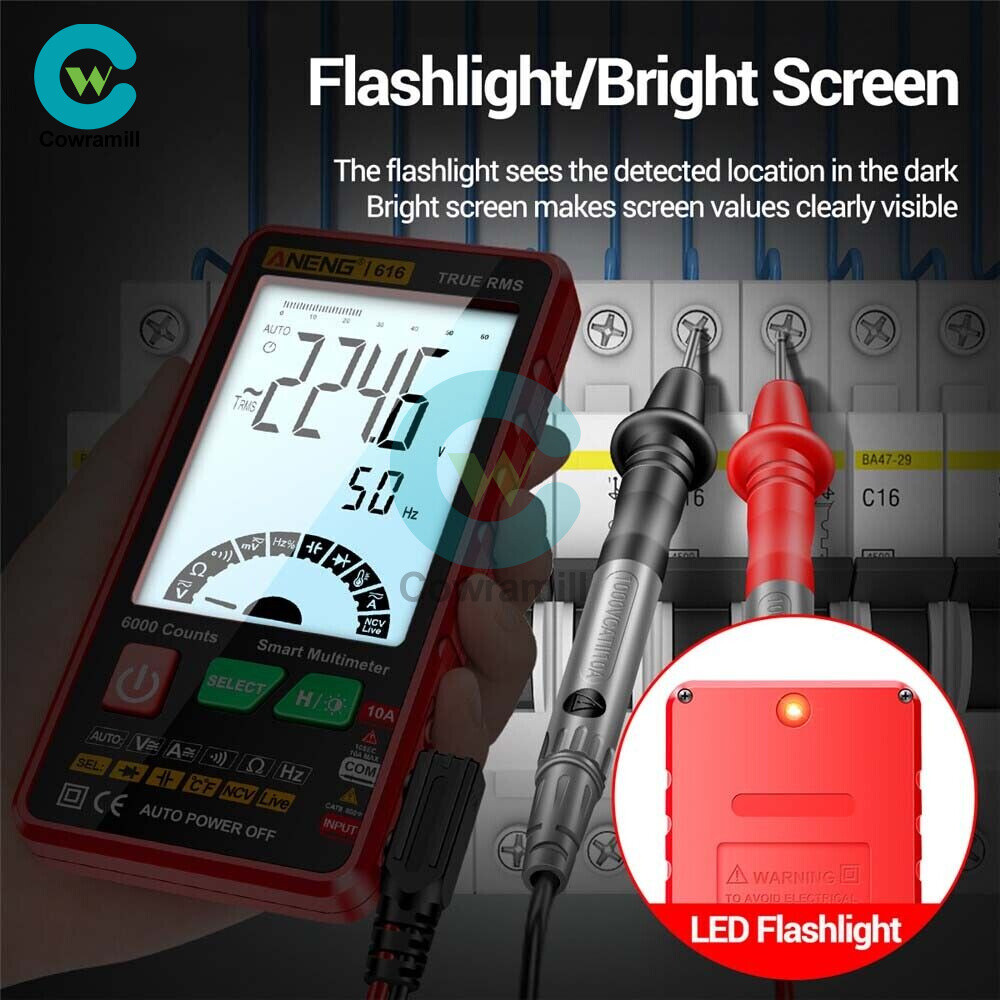 ANENG 616 Backlight Digital LCD Multimeter 6000 Counts AC/DC Voltage Current