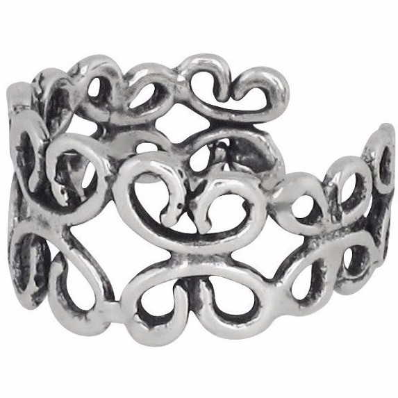 Sterling Silver .925 Wirework Toe Ring Adjustable Size | Made In USA