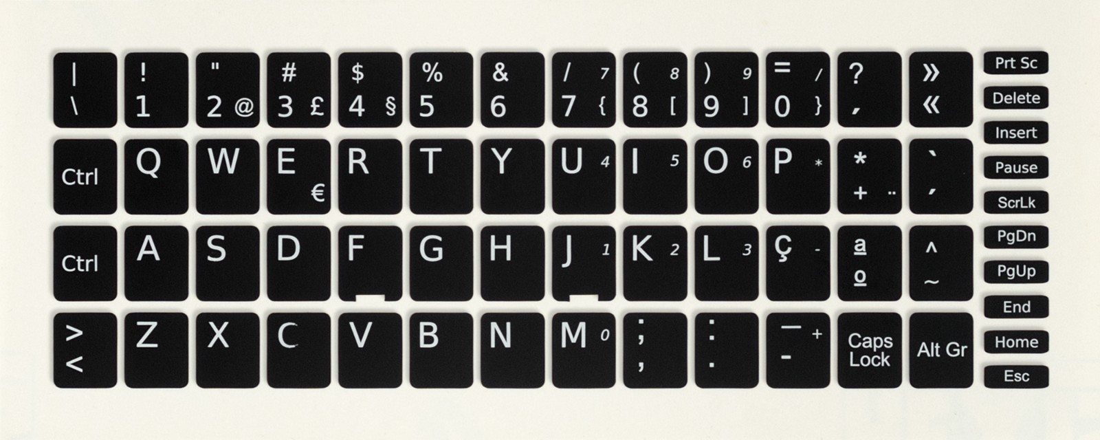 REPLACEMENT PORTUGUESE PT-PT KEYBOARD STICKER KEY LAPTOP BLACK 11x13mm