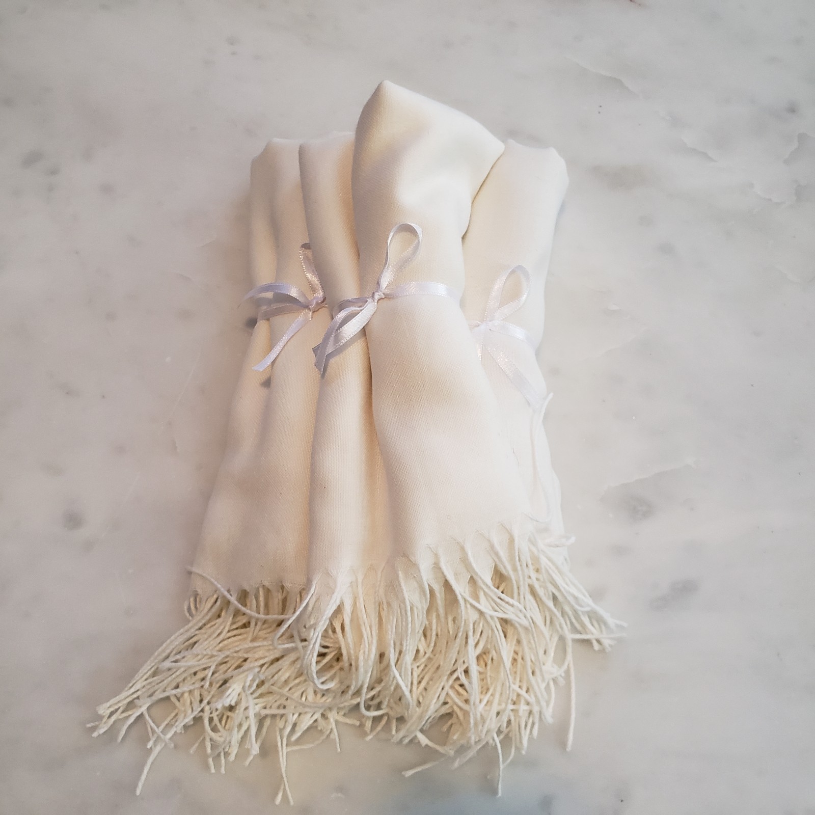 Cream Colored Pashmina Shawls / Scarves - Bridesmaid Shawls - Wedding Scarves