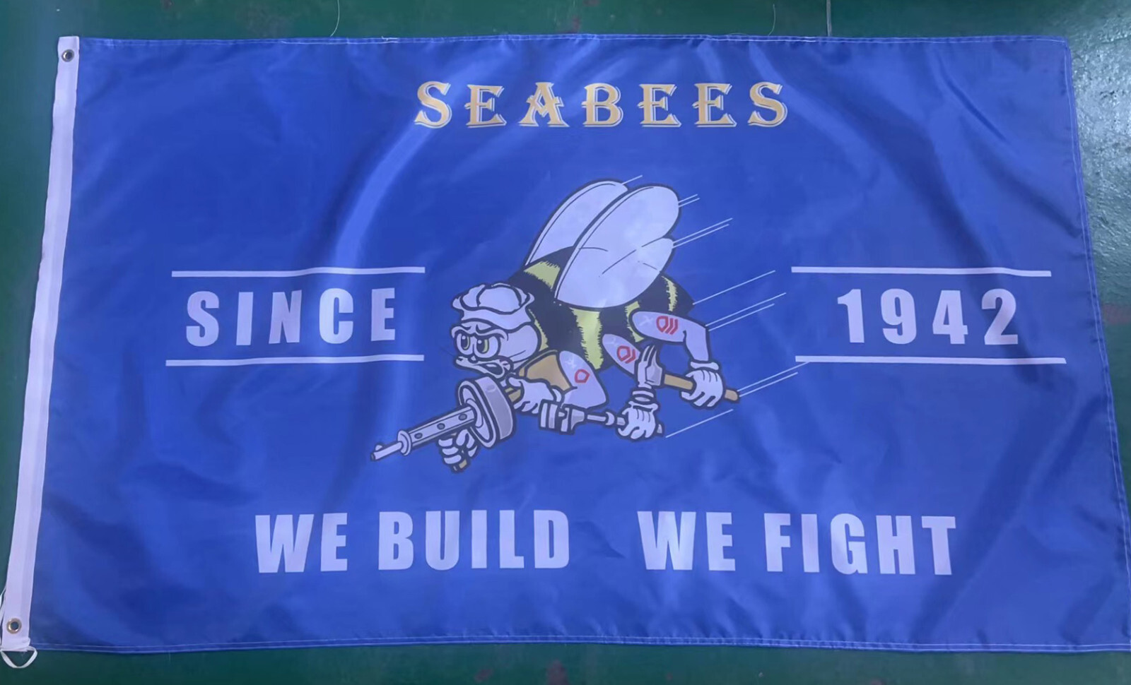 US NAVY Seabees "We build We fight" 3x5 ft Single-Sided Flag Banner