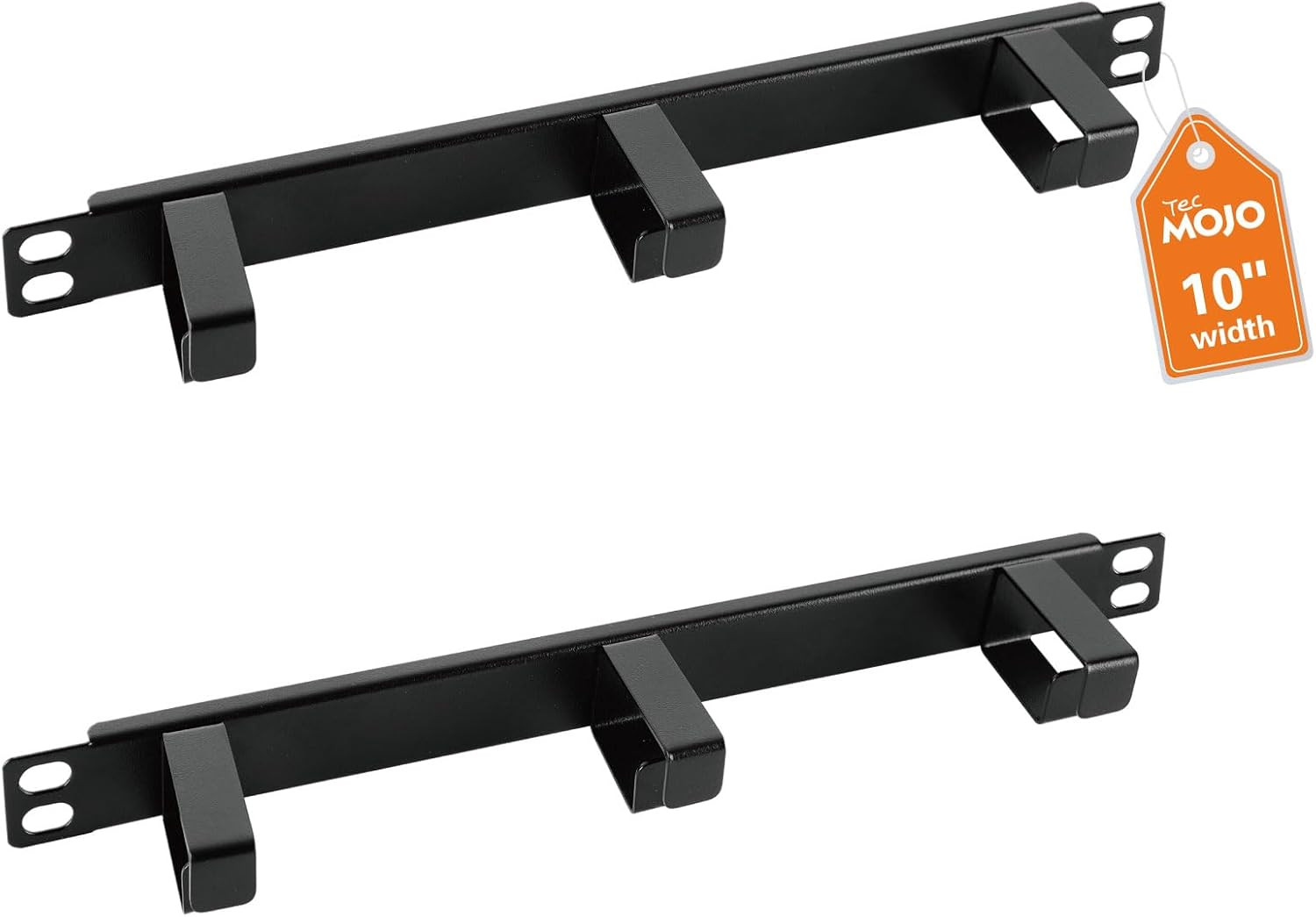 2 Pack 0.5U Horizontal Cable Manager with 3 D-Rings, Metal Rackmount Cable Organ