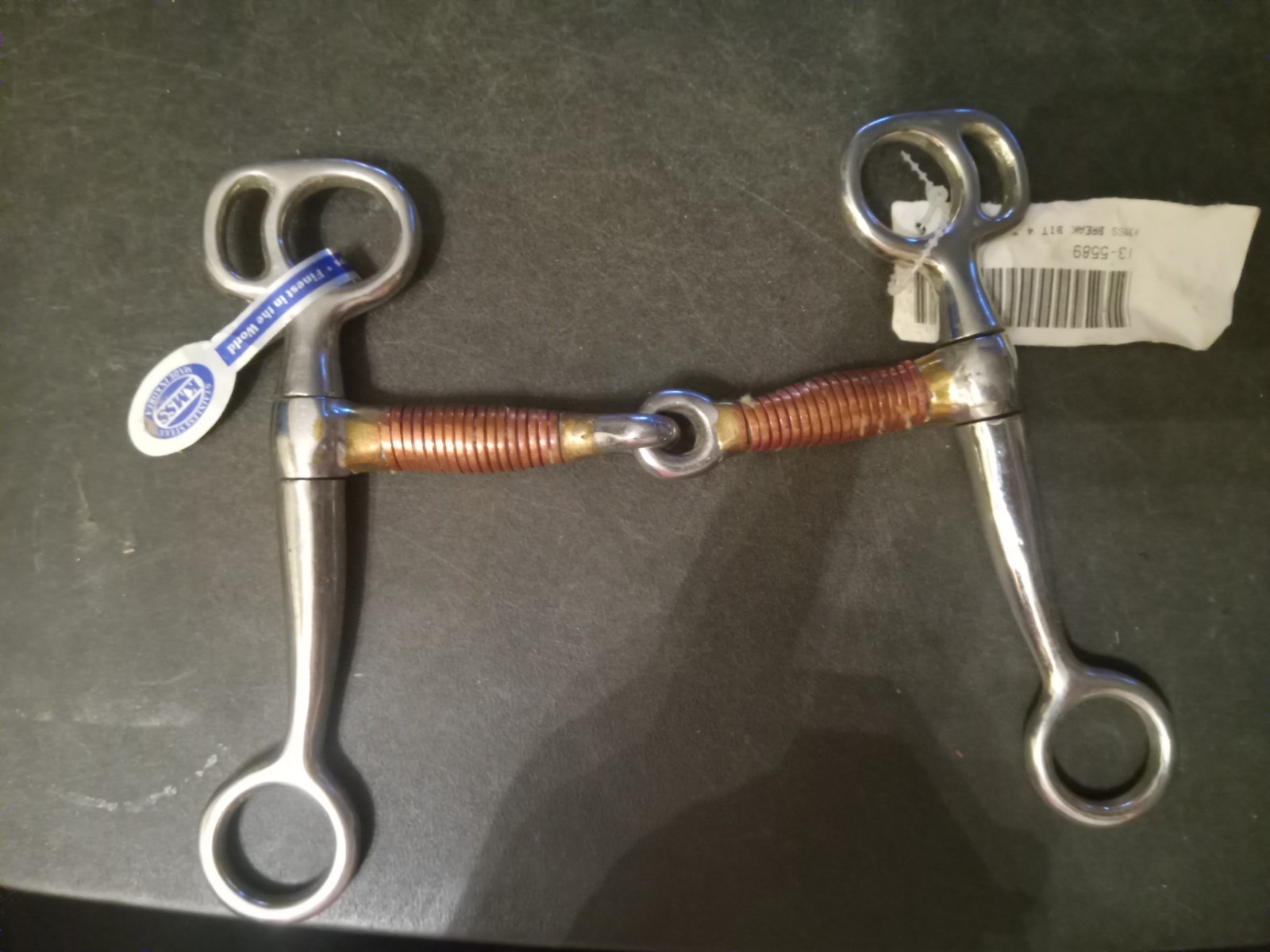 tom thumb Western Snaffle Bit 5 in copper wrapped mouth NOS