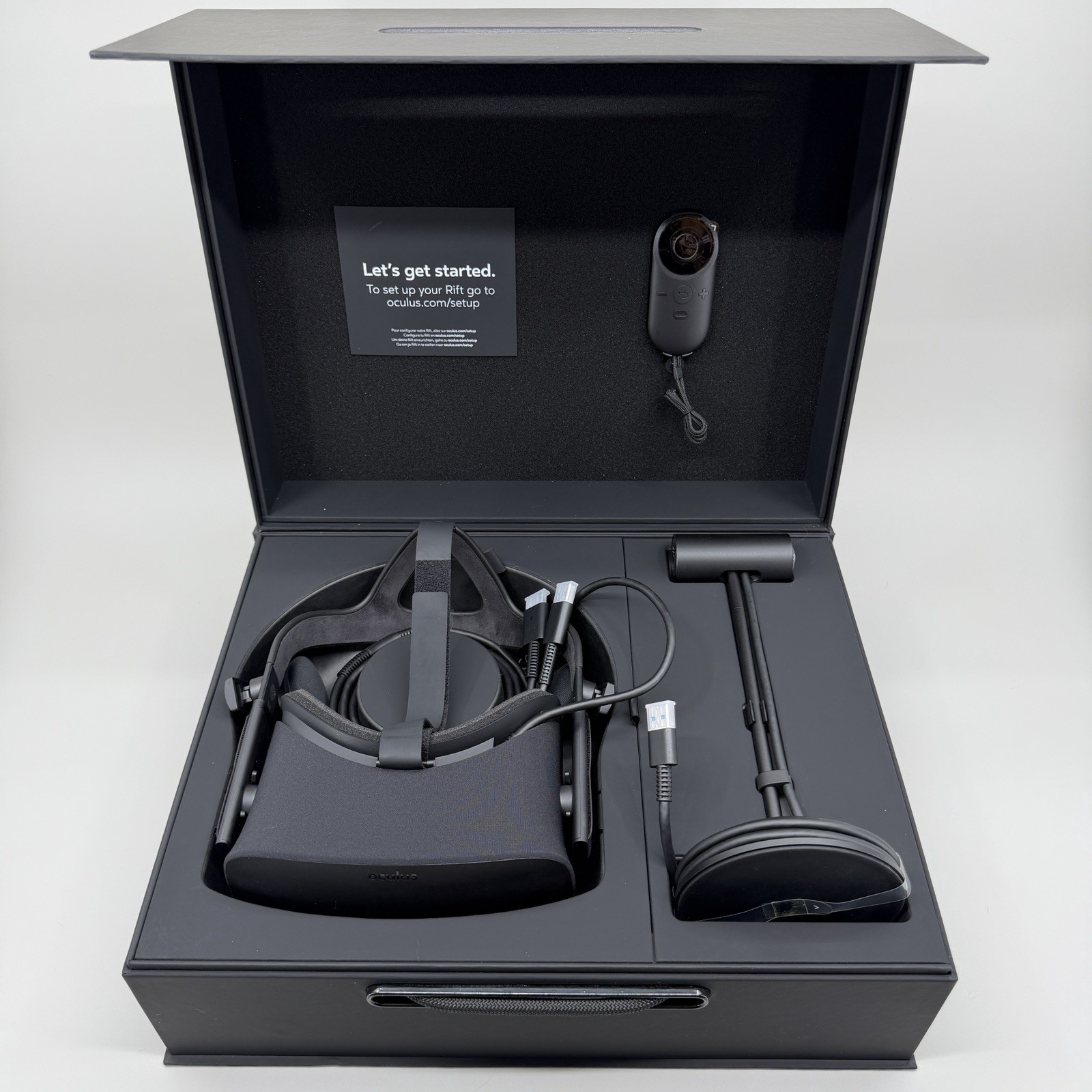 Oculus Rift CV1 VR Headset + Touch Controllers Open Box Never Used Complete Set