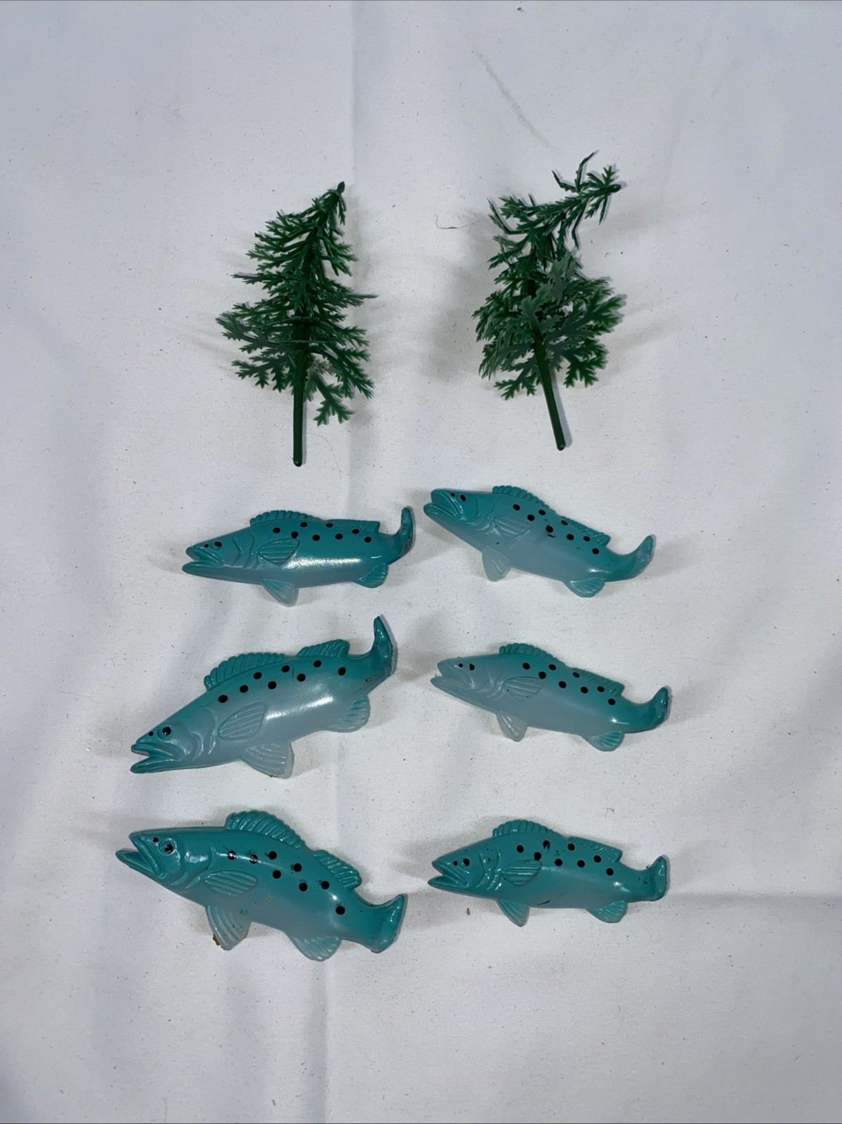 VTG Wilton Cake Topper 6-Fish 2-Tree Cake Topper