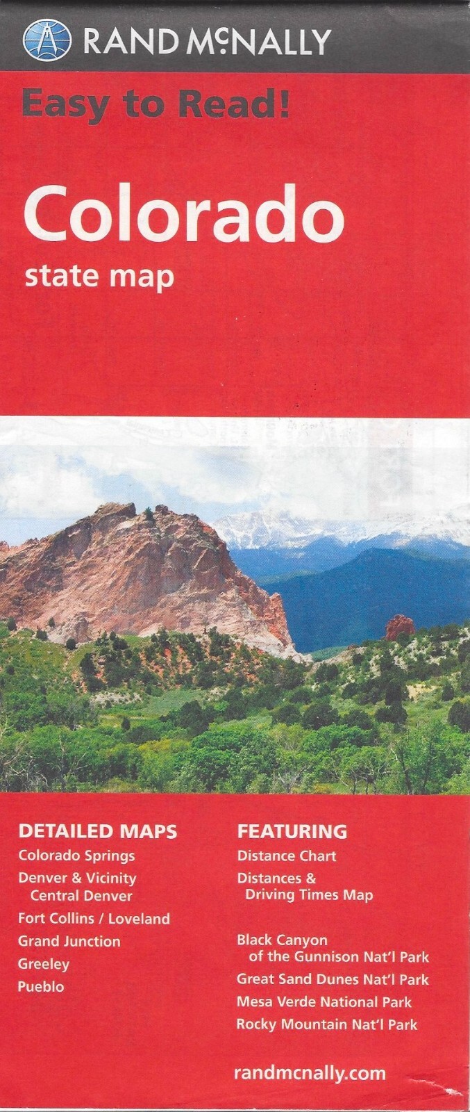 State Map of Colorado, Easy To Read!, by Rand McNally