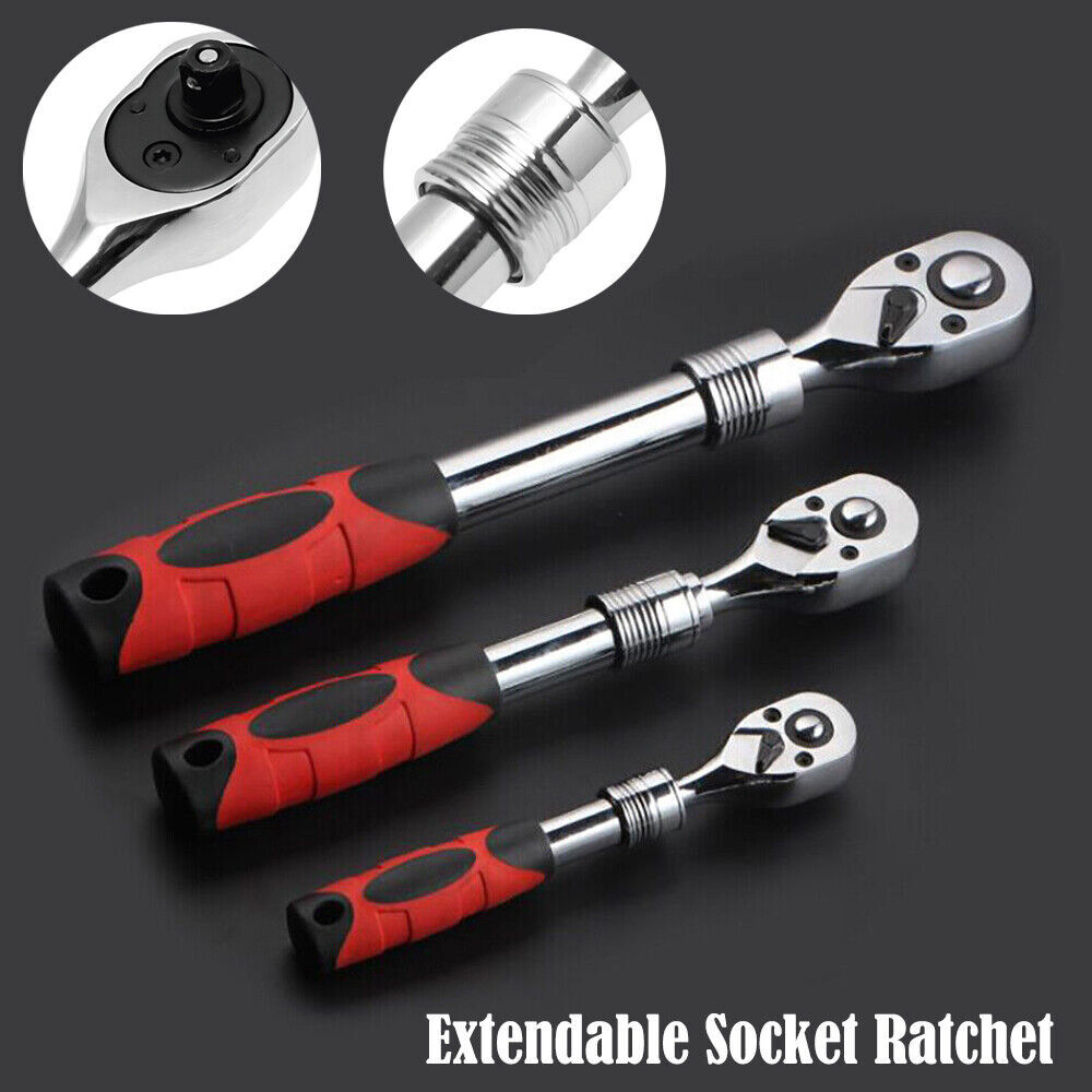 1/4" 3/8" 1/2" Drive Ratchet Socket Wrench Handle Quick-Release Spanner 72 Teeth