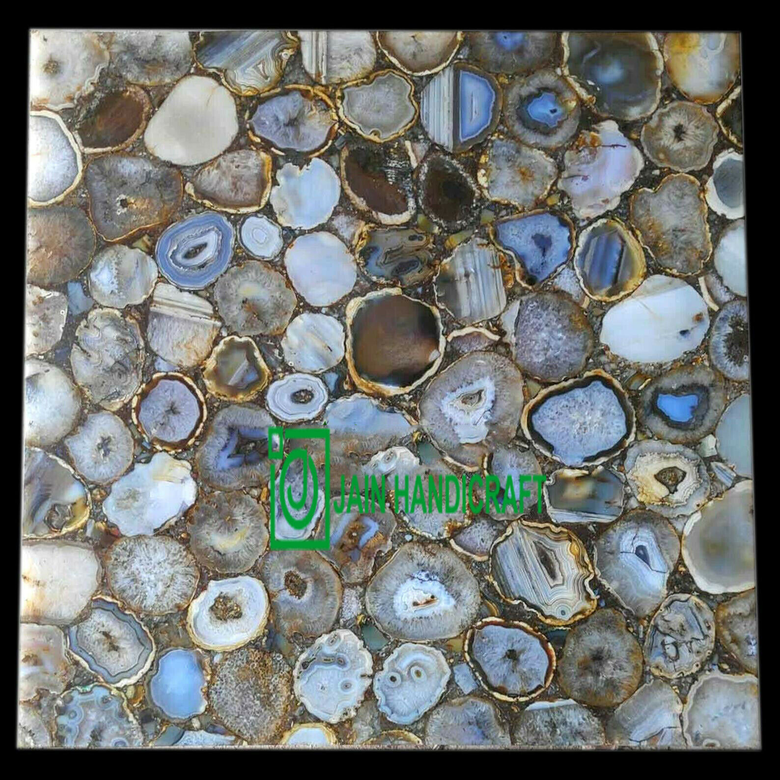 24'' dining coffee center marble table top inlay agate decor home room