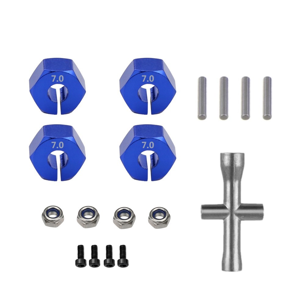 Metal 12mm Hex Wheel Hub Adapter for Traxxas 1/10 Slash 4X4 VXL 2WD Rustler Car