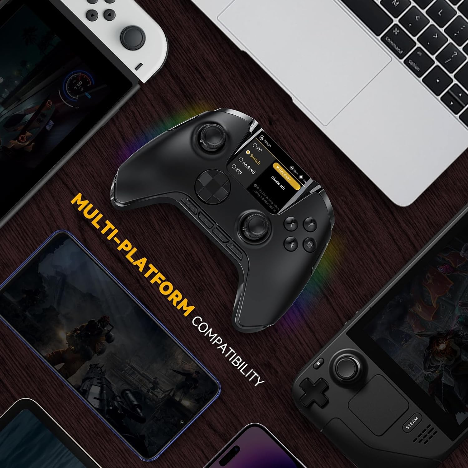Manba One Wireless Gaming Controller for Switch, PC, Android with Charging Dock