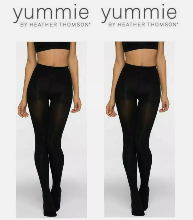 Yummie BY HEATHER THOMSON 3 PACK OPAQUE TIGHTS( BLACK,SMALL ) NWOT