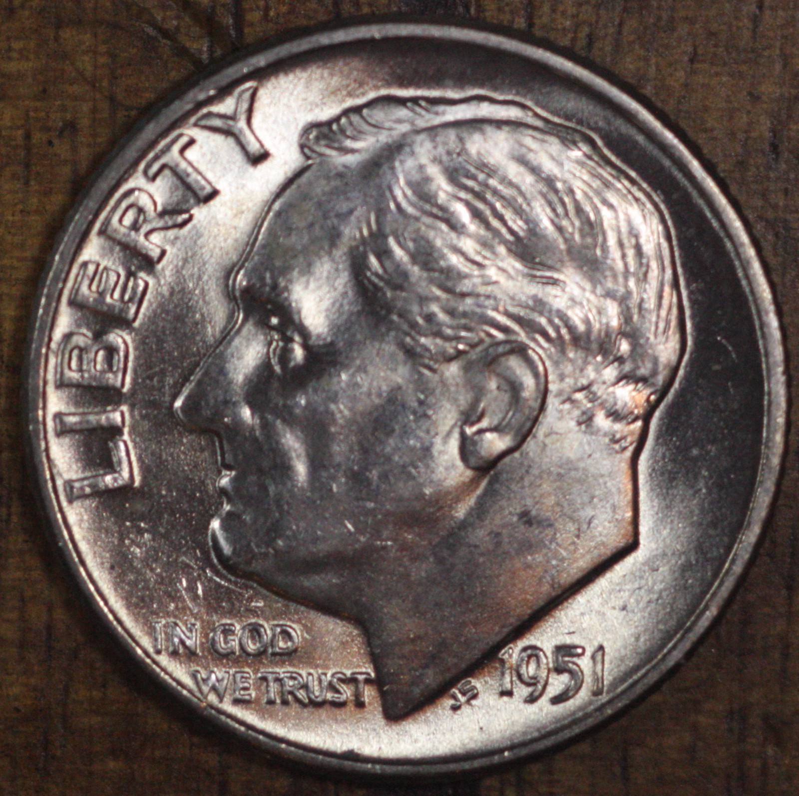 1951 D Roosevelt Dime CHOICE BU LUSTER 90% Silver US OBW Roll
