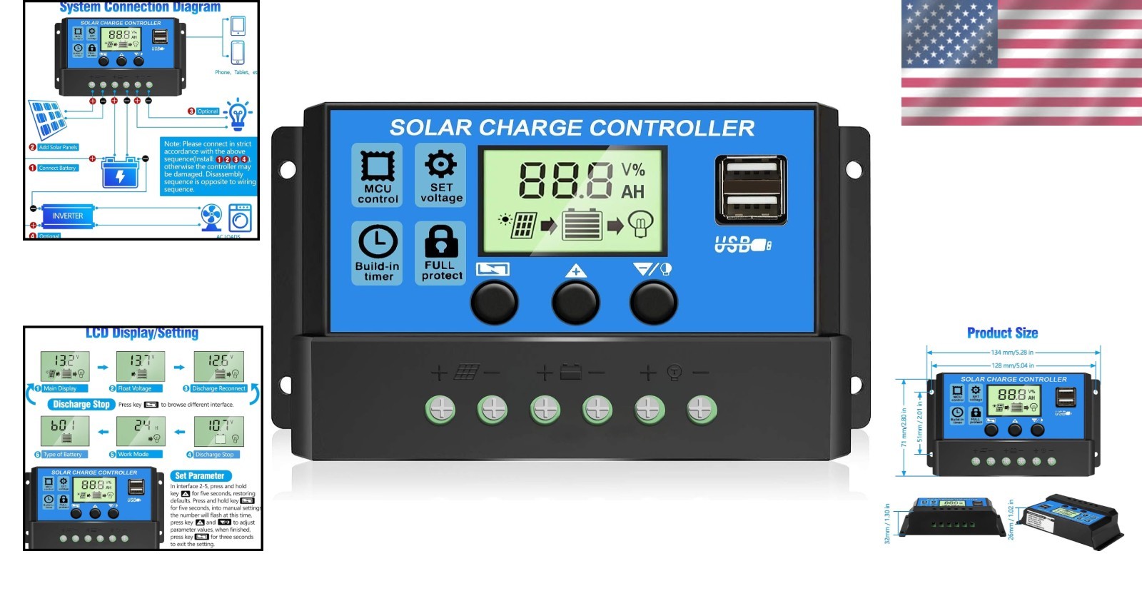 High-Performance 30A Solar Controller with Intelligent Protection & LCD Display