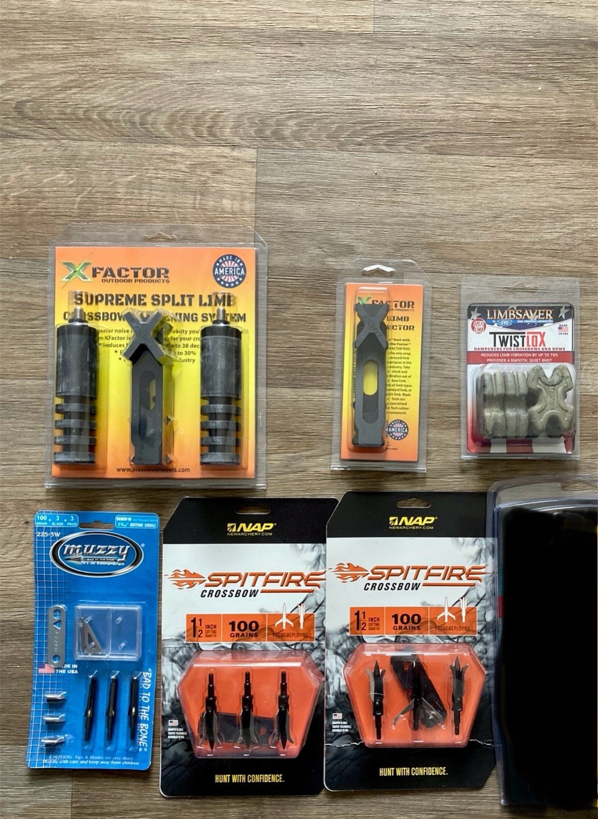 Crossbow Archery Parts 6 PC Lot-Field Tips, Broad Heads, LimbSaver, X Factor NIB