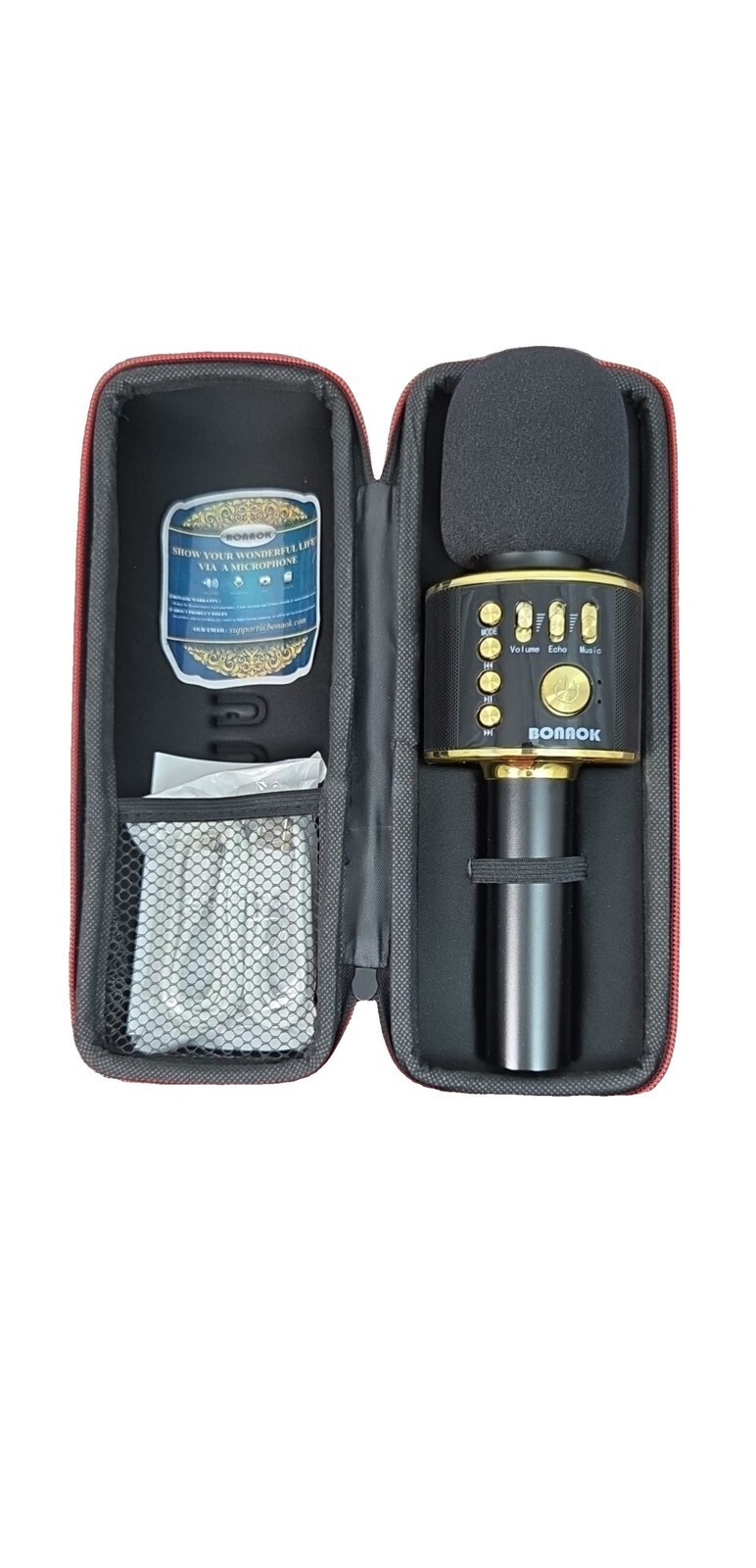 Bonrok Wireless Bluetooth Karaoke Microphone with Carrying Case
