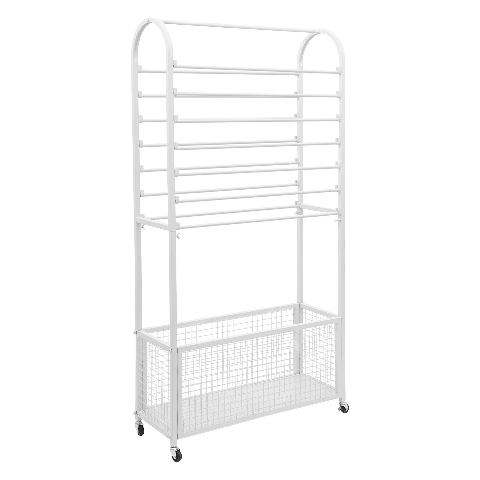 Double-Sided Ribbon Holder, White Ribbon Organizer, Ribbon Storage Display Rack