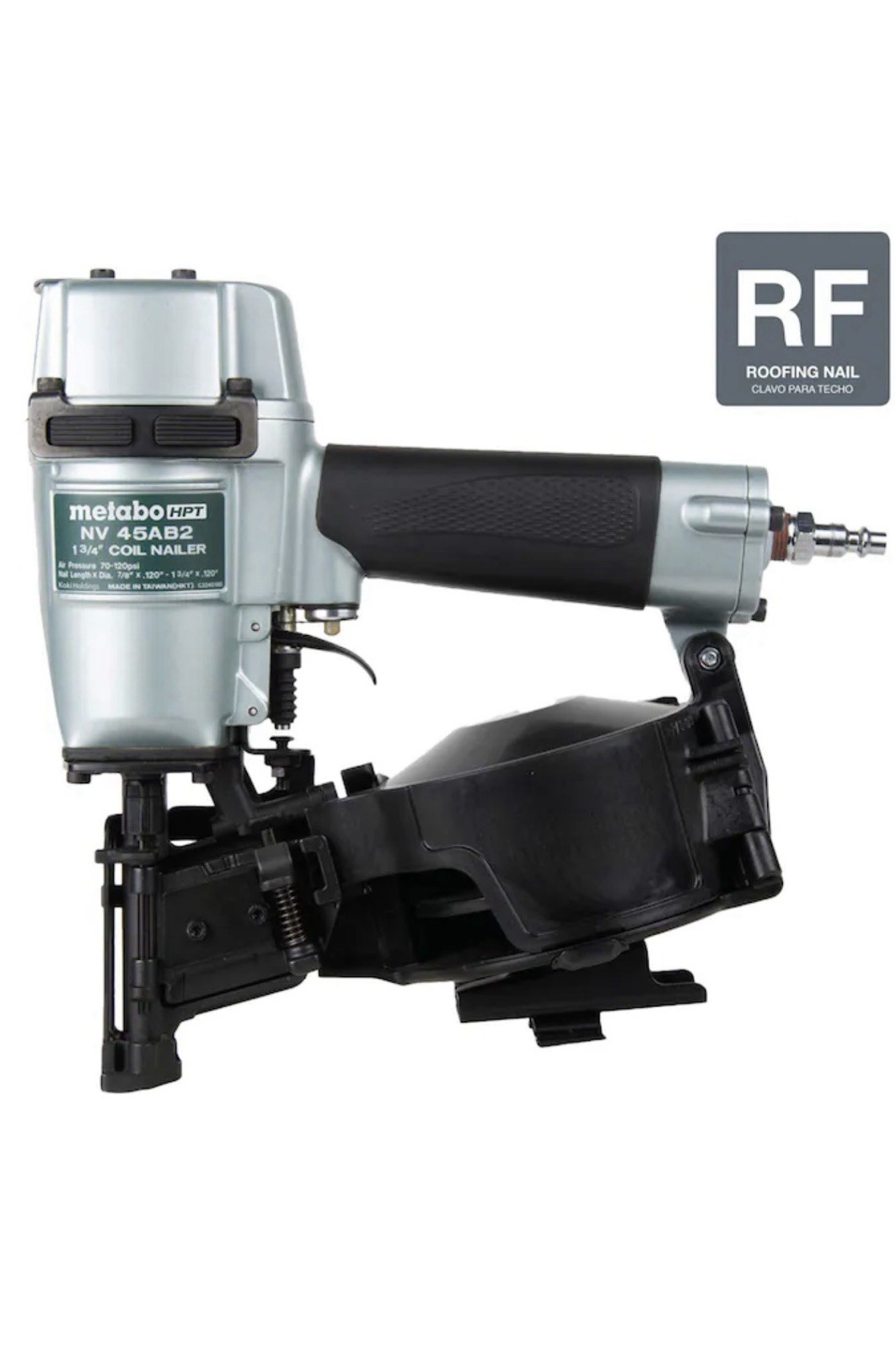 Metabo HPT NV 45AB2 Pneumatic Roofing Coil Nailer 5.7 lbs 120 Nails Capacity