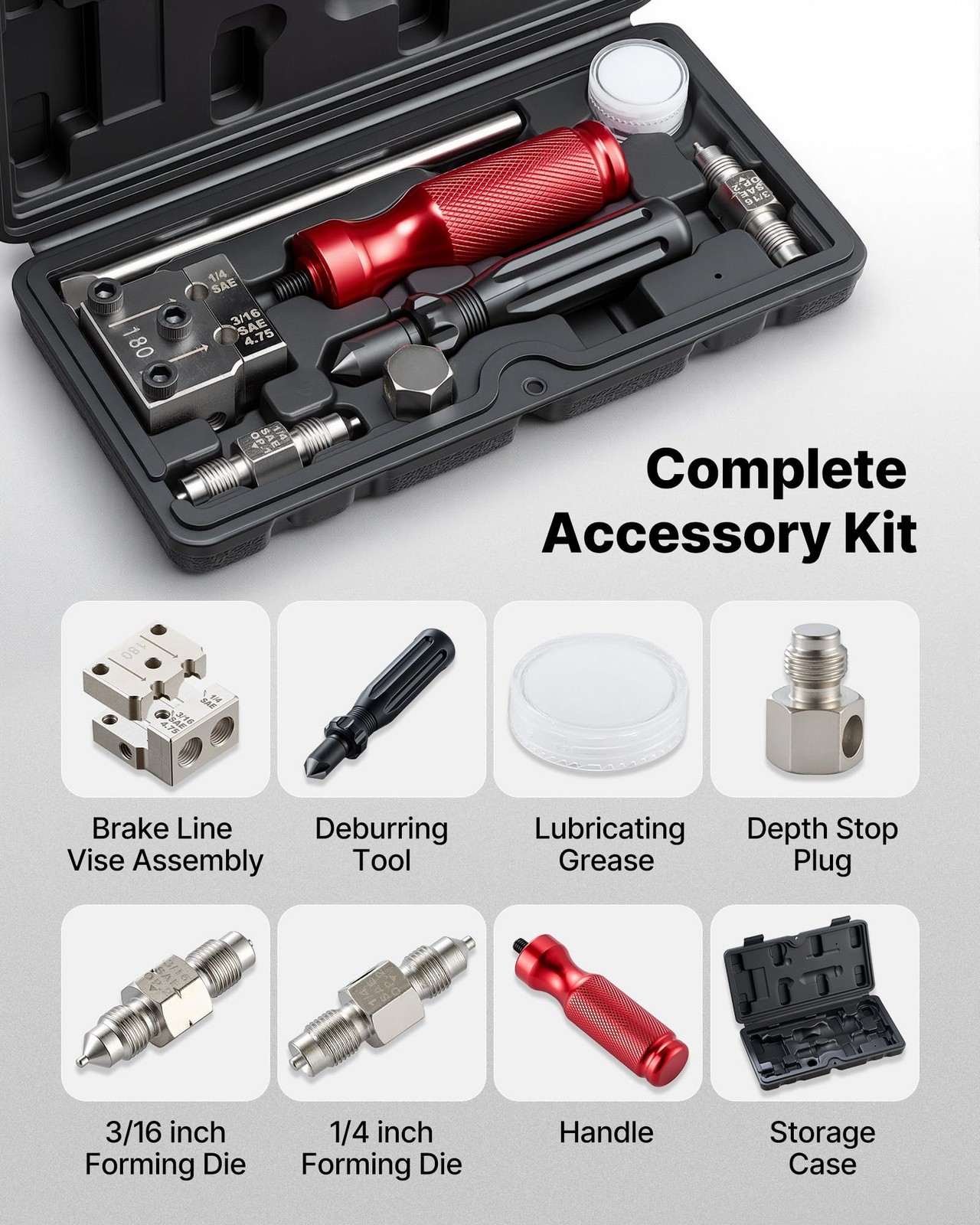 VEVOR Brake Line Flaring Tool Kit, 45° Single & Double Flare for Small