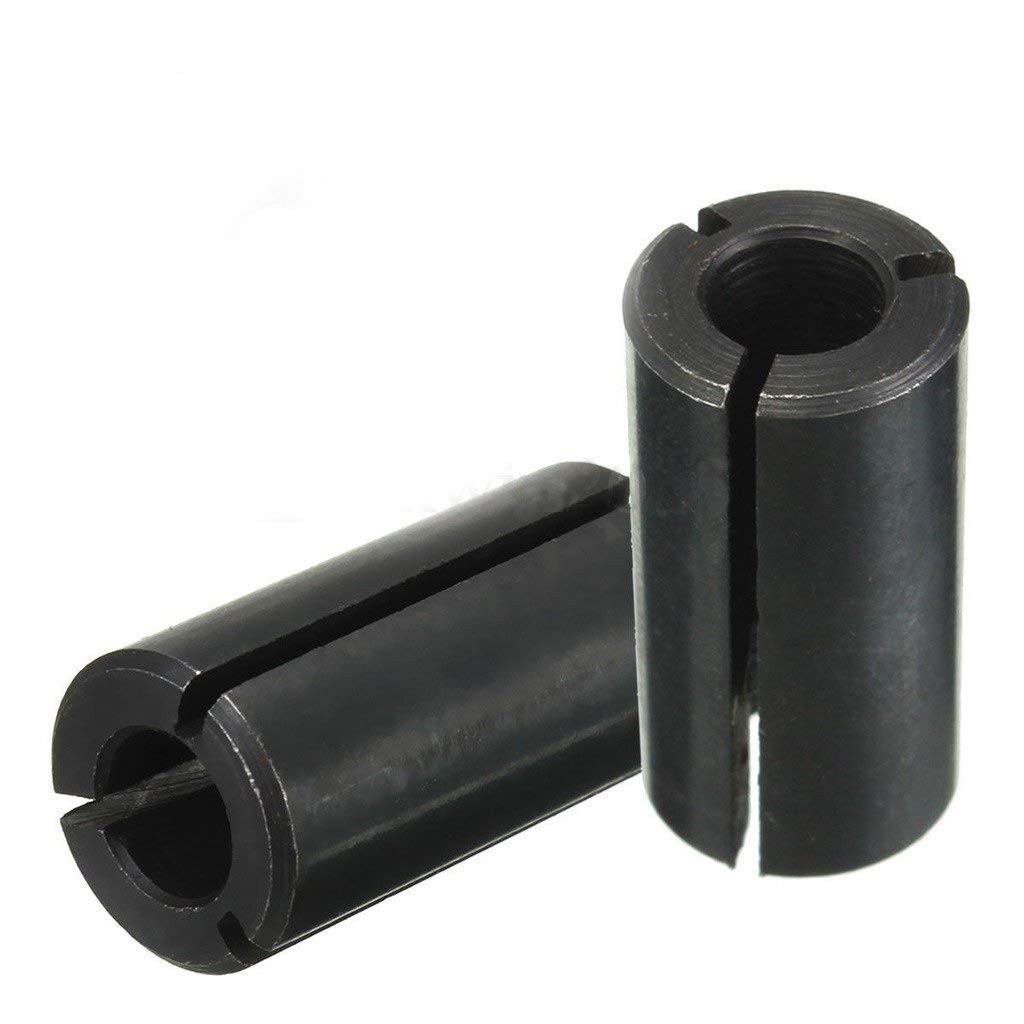 2Pcs 1/2" to 1/4" Router Collet Reduction Sleeve Tool Bit - A3 2pcs Black