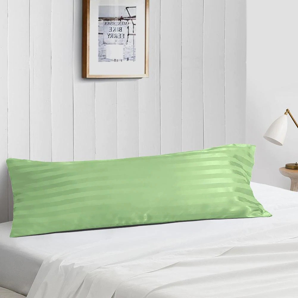 Egyptian Cotton Queen Size Pillow Case Set Moss Stripe 600 TC Free Shipping
