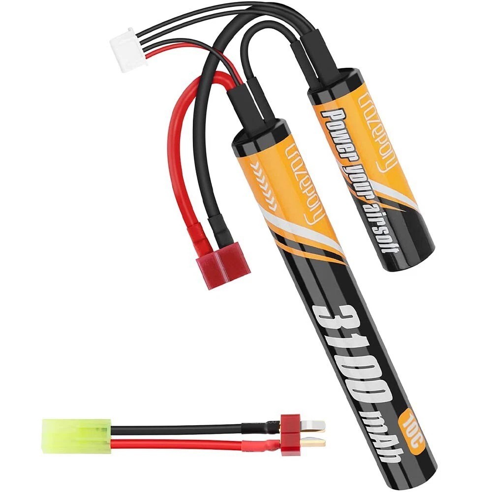 11.1v 3100mAh Airsoft Battery 10C with Deans to Tamiya for M4 Ak47 Airsoft Rifle