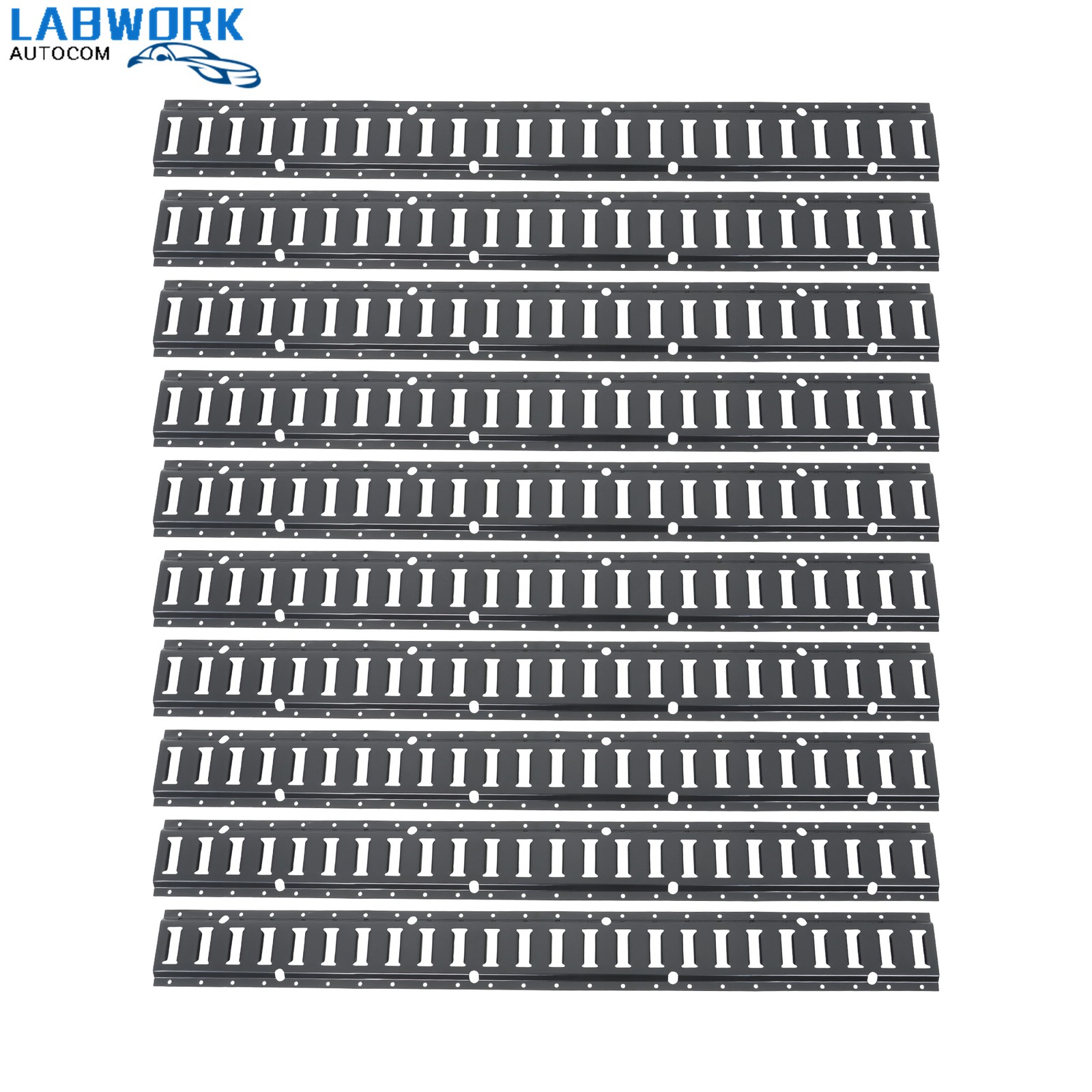 Steel 10 Piece 4' Powder Coated E Track Rail Set Black Finish For Trailers Vans